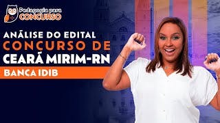 Análise do Edital: Concurso Ceará-Mirim RN - Banca IDIB | Pedagogia para Concurso